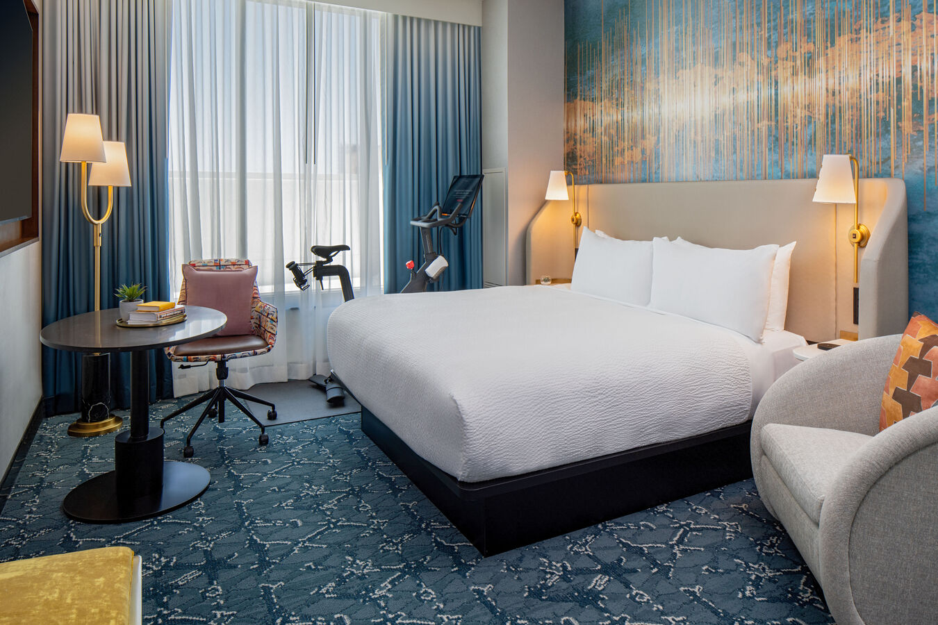 King Guest Room with Peloton Bike
