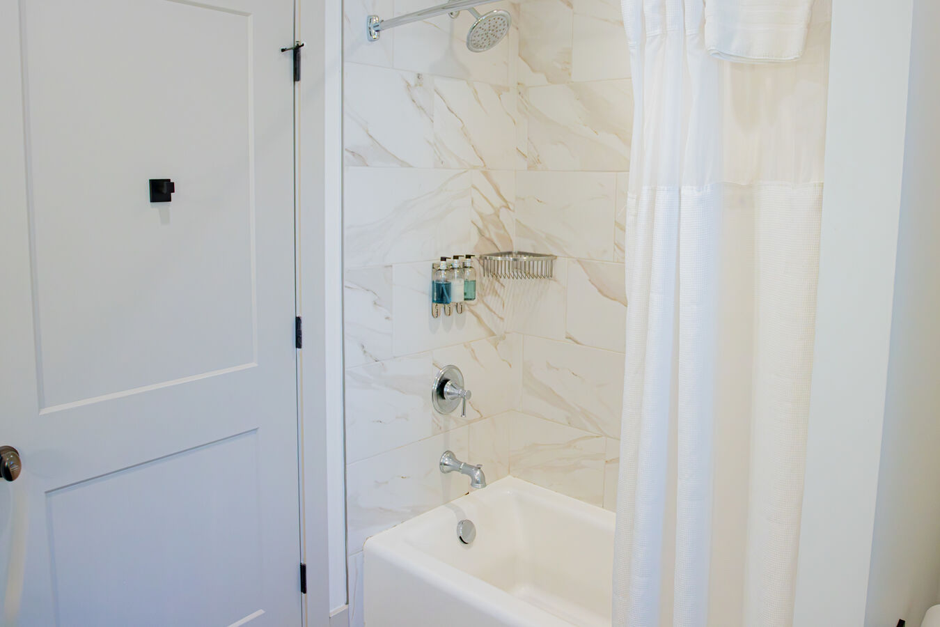 Guest bathroom with shower and tub