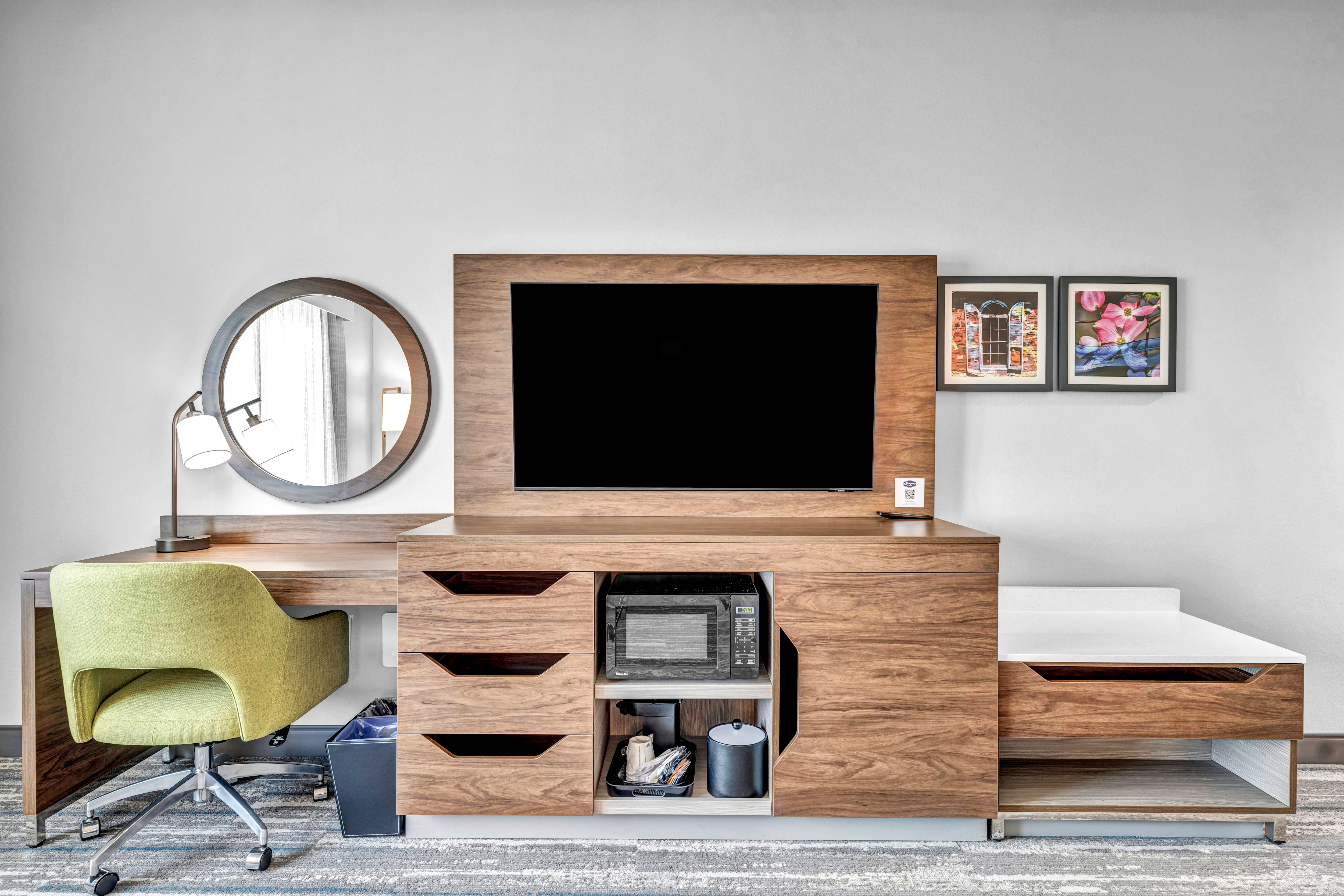 Guestroom Work desk and Television