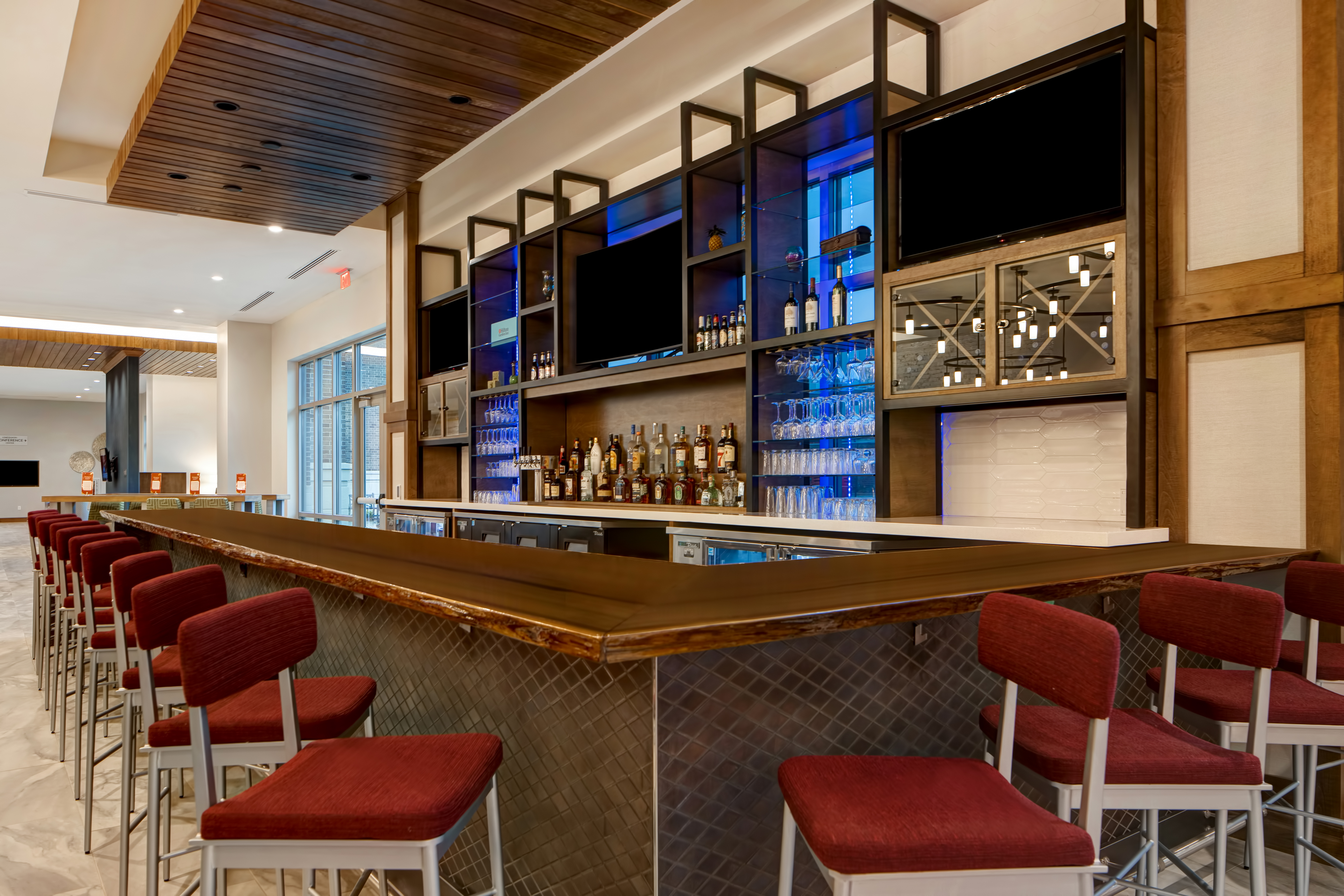 a bar in the dining area