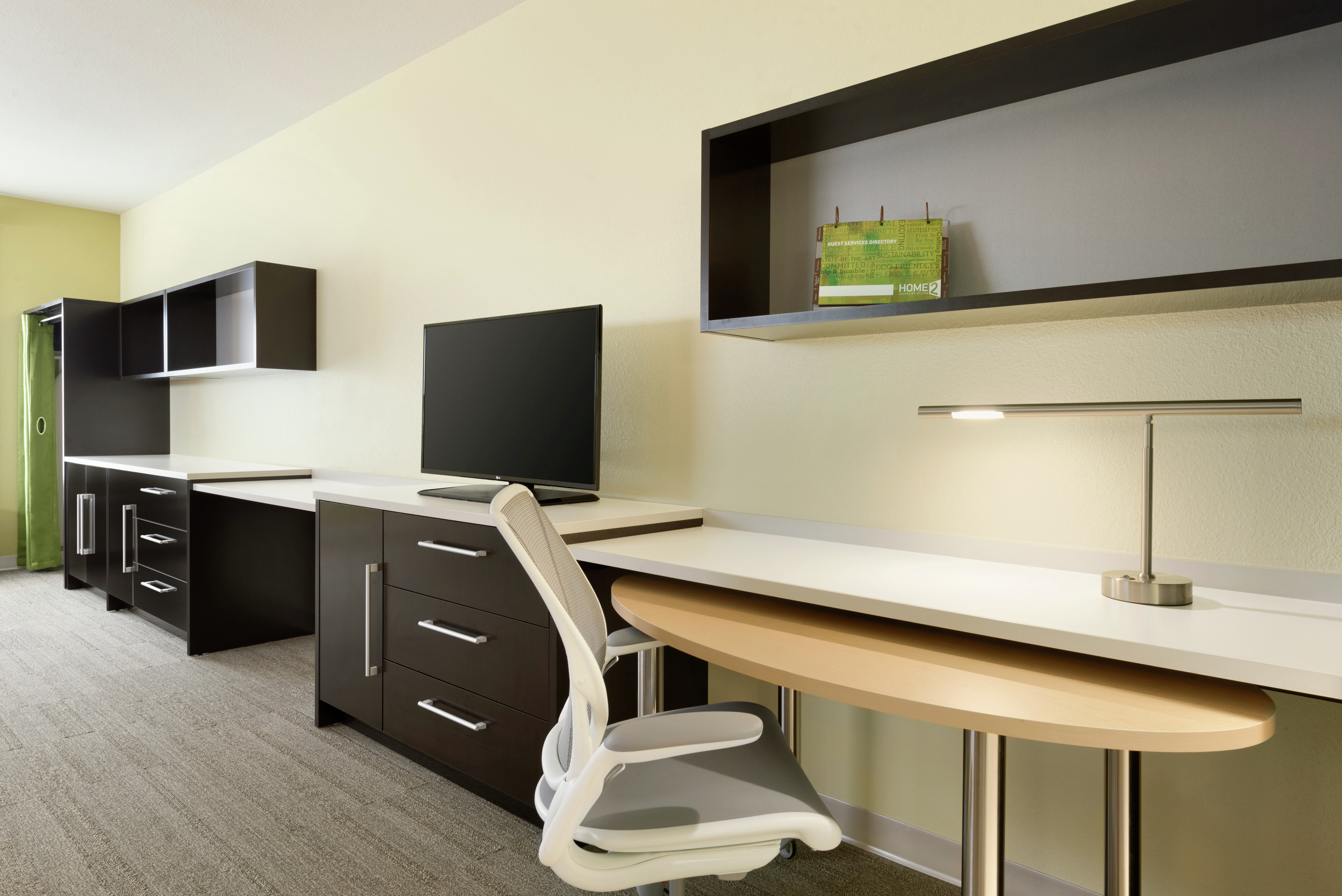 Work Desk and TV in Accessible Studio Suite