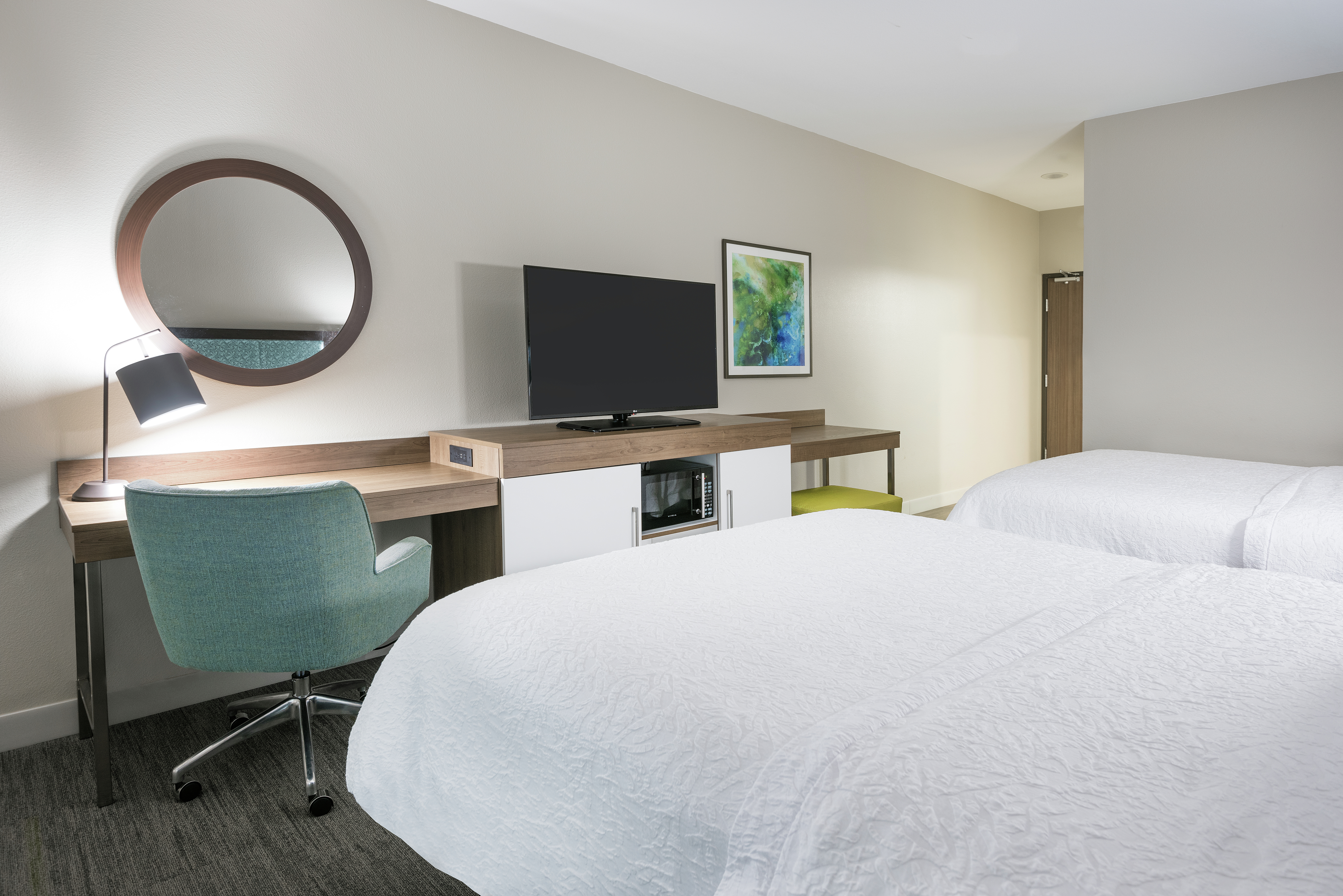 Two Queen Bedroom with TV and Desk Area