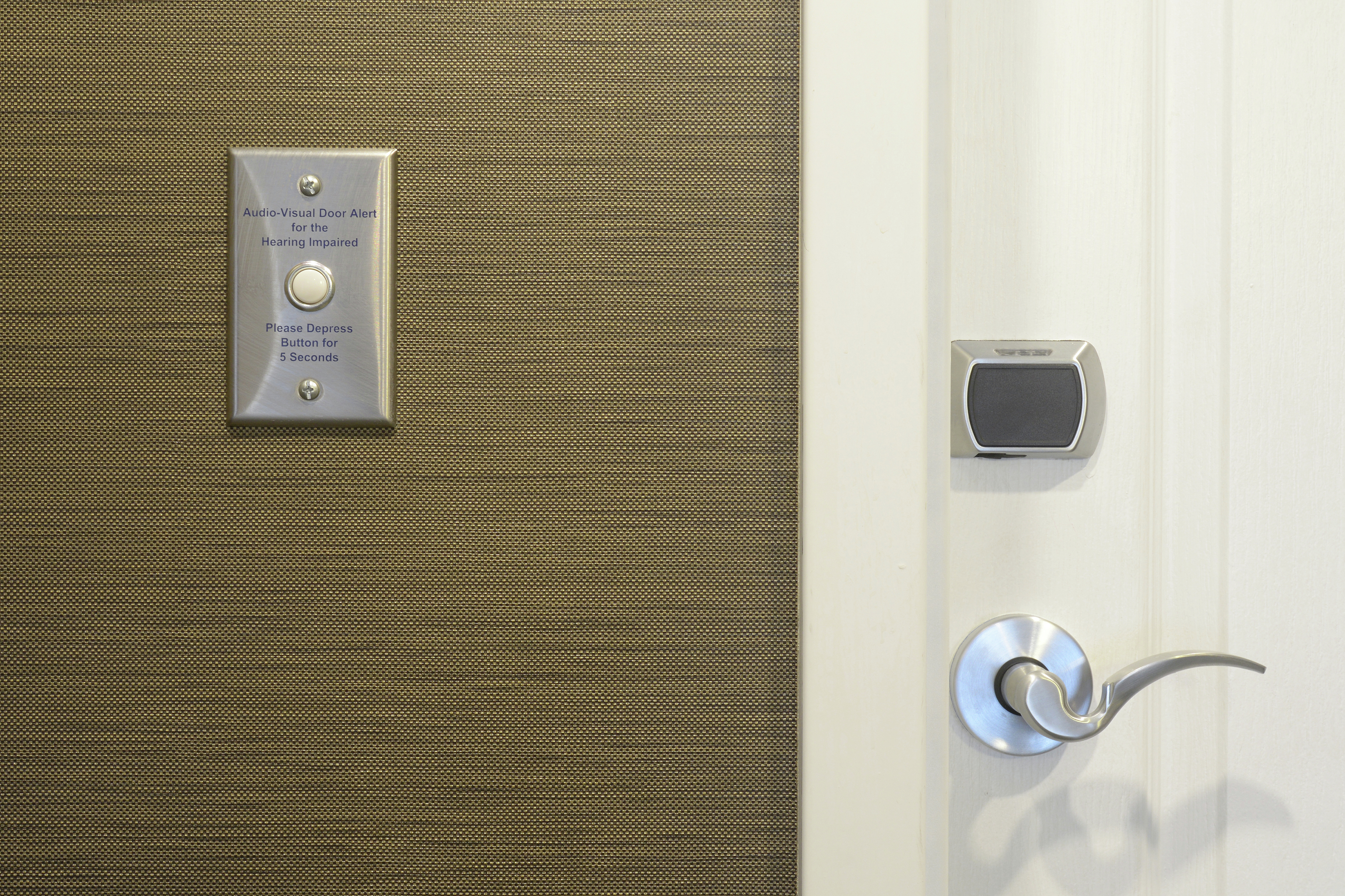 Accessible Guest Room with Audio and Visual Alert System
