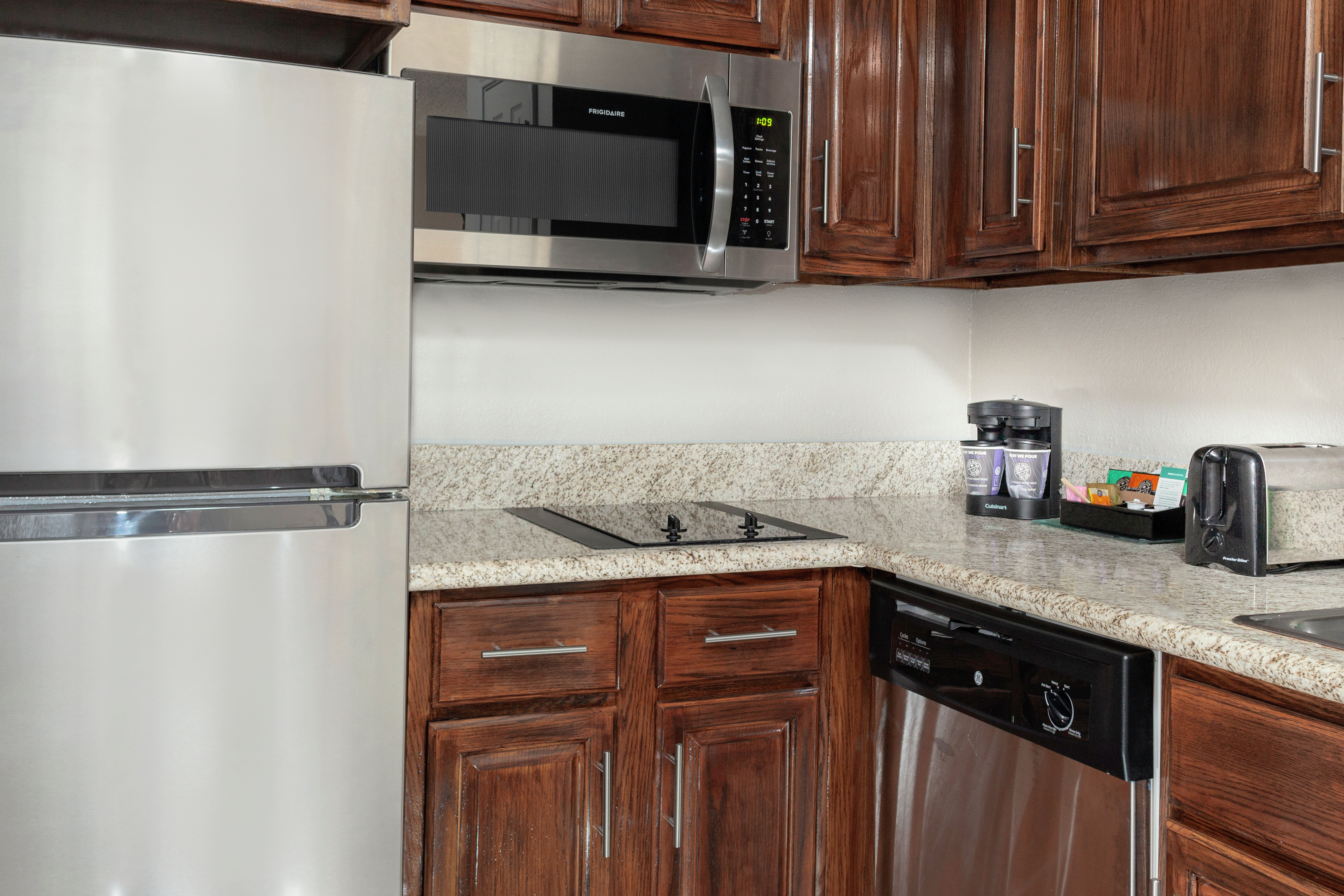 View of Kitchen with Stainless Appliances