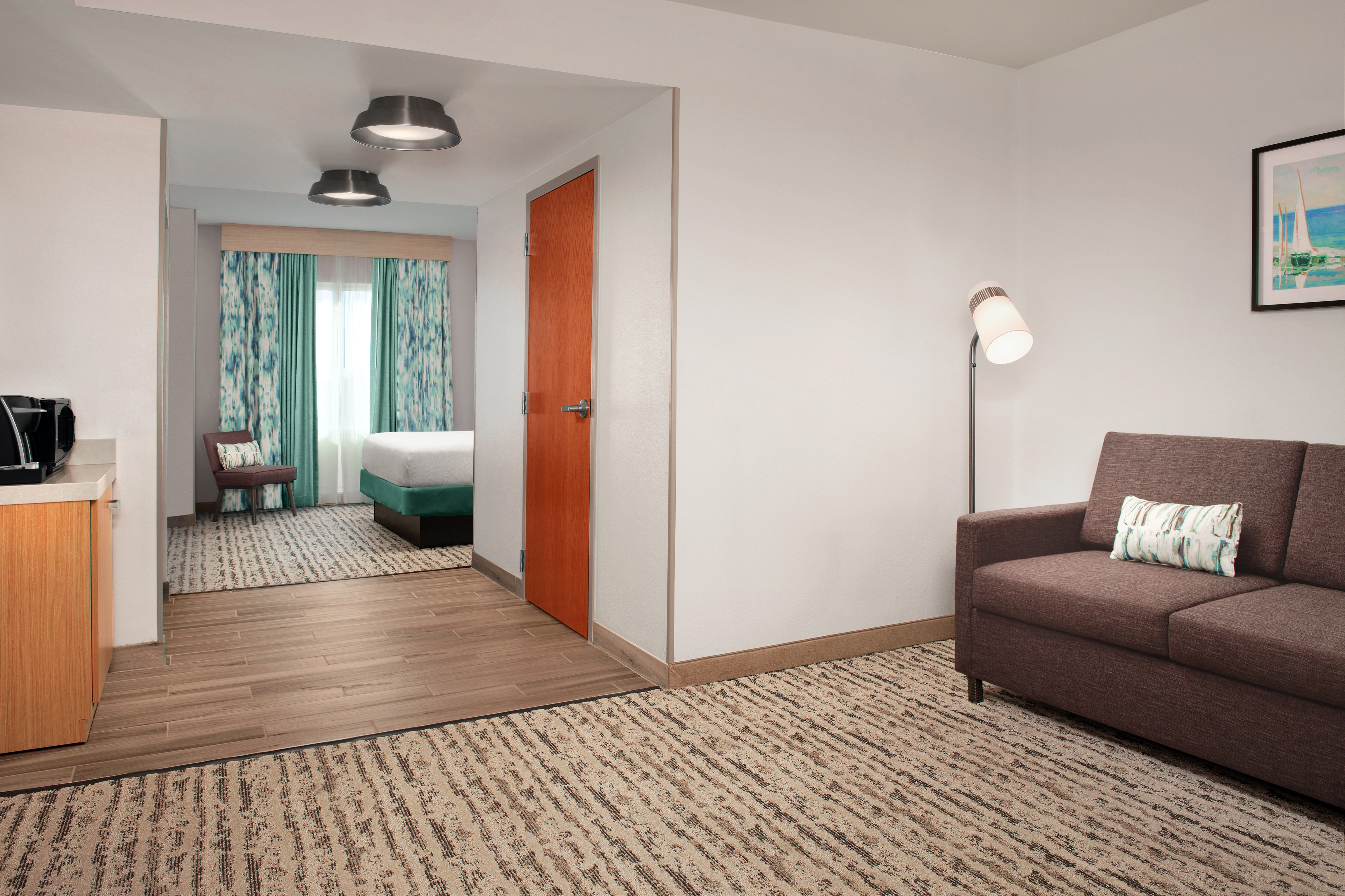 guest suite sofa, bedroom entrance