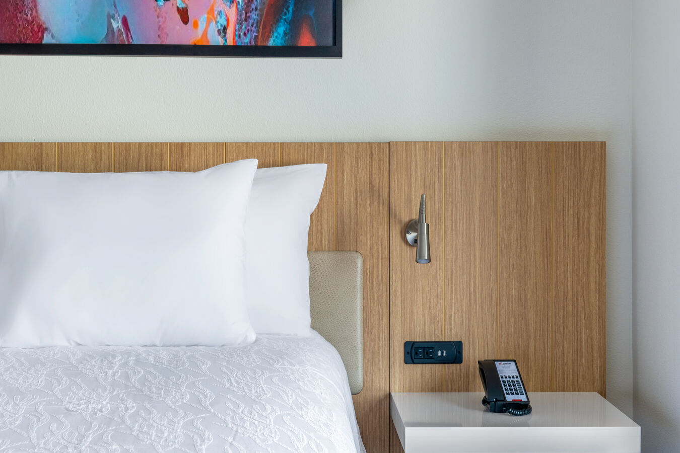 Guest Room Bed and Nighstand Detail