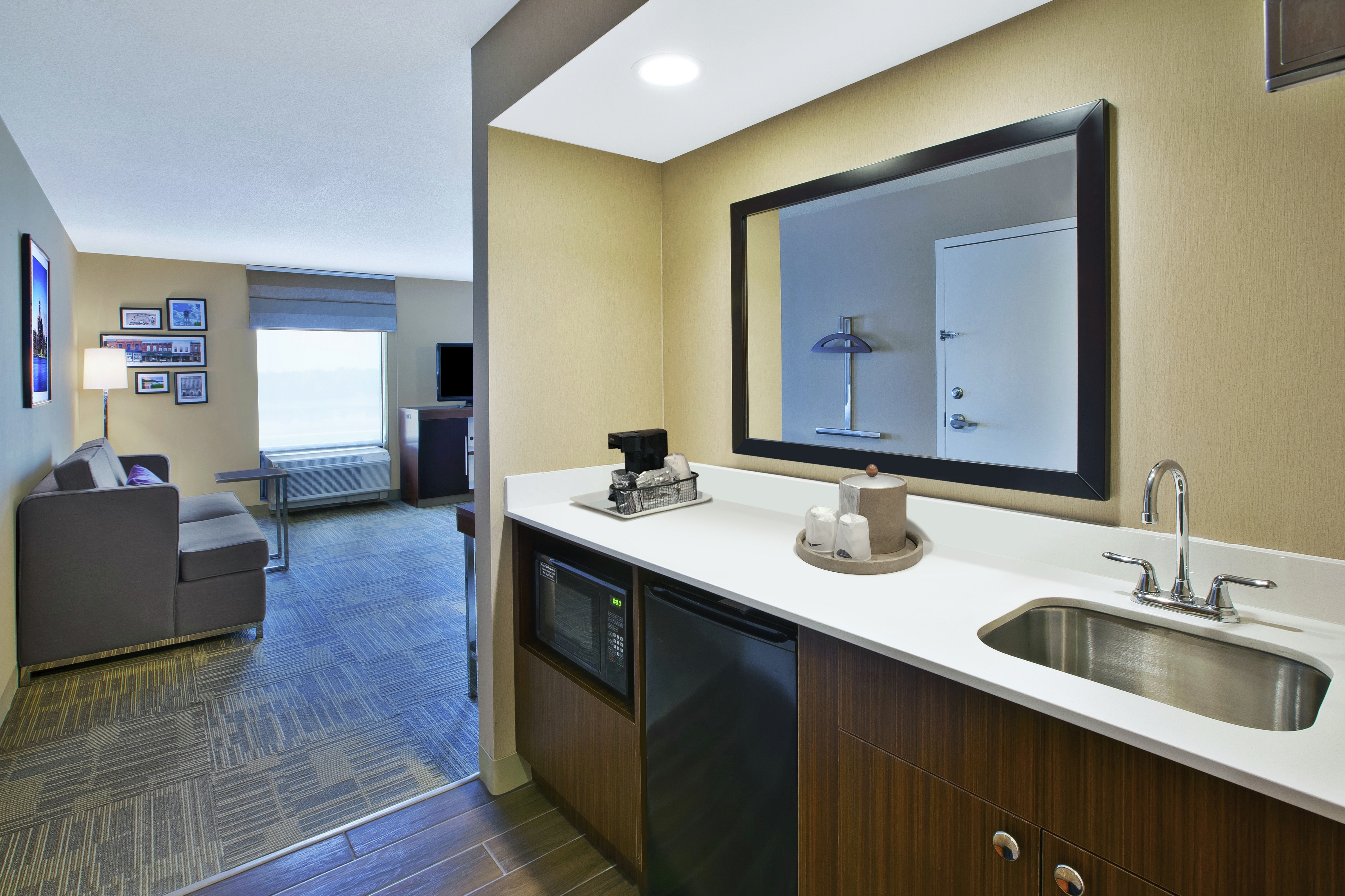 Wet Bar and Living Area of Studio Suite