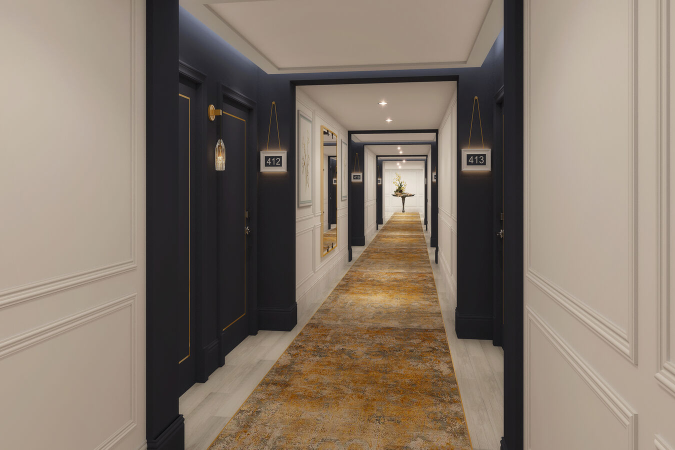 Corridor Hallway to guest rooms