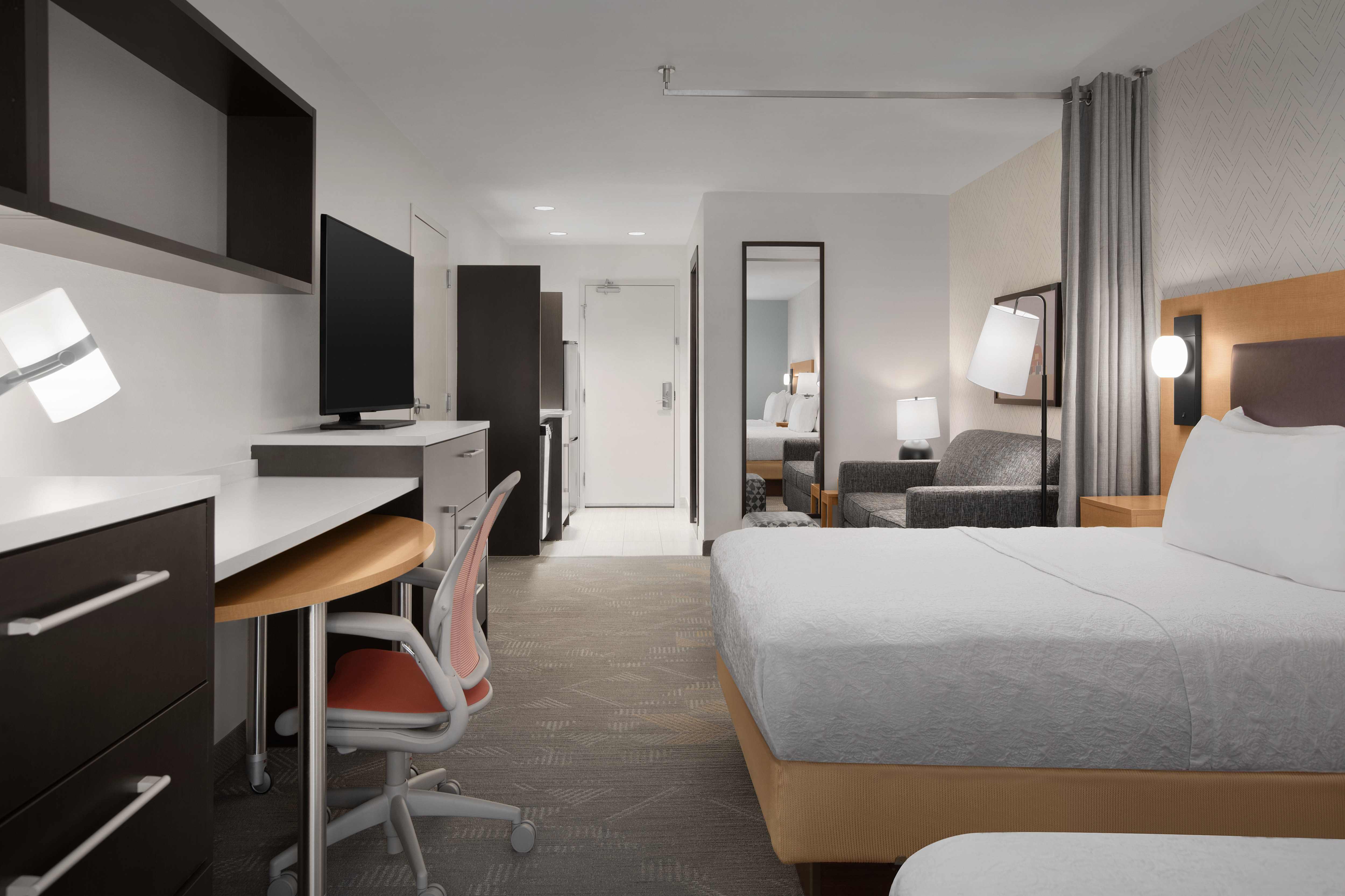 Studio Suite with Work Desk, Chair, TV, King Size Bed, and Sofa