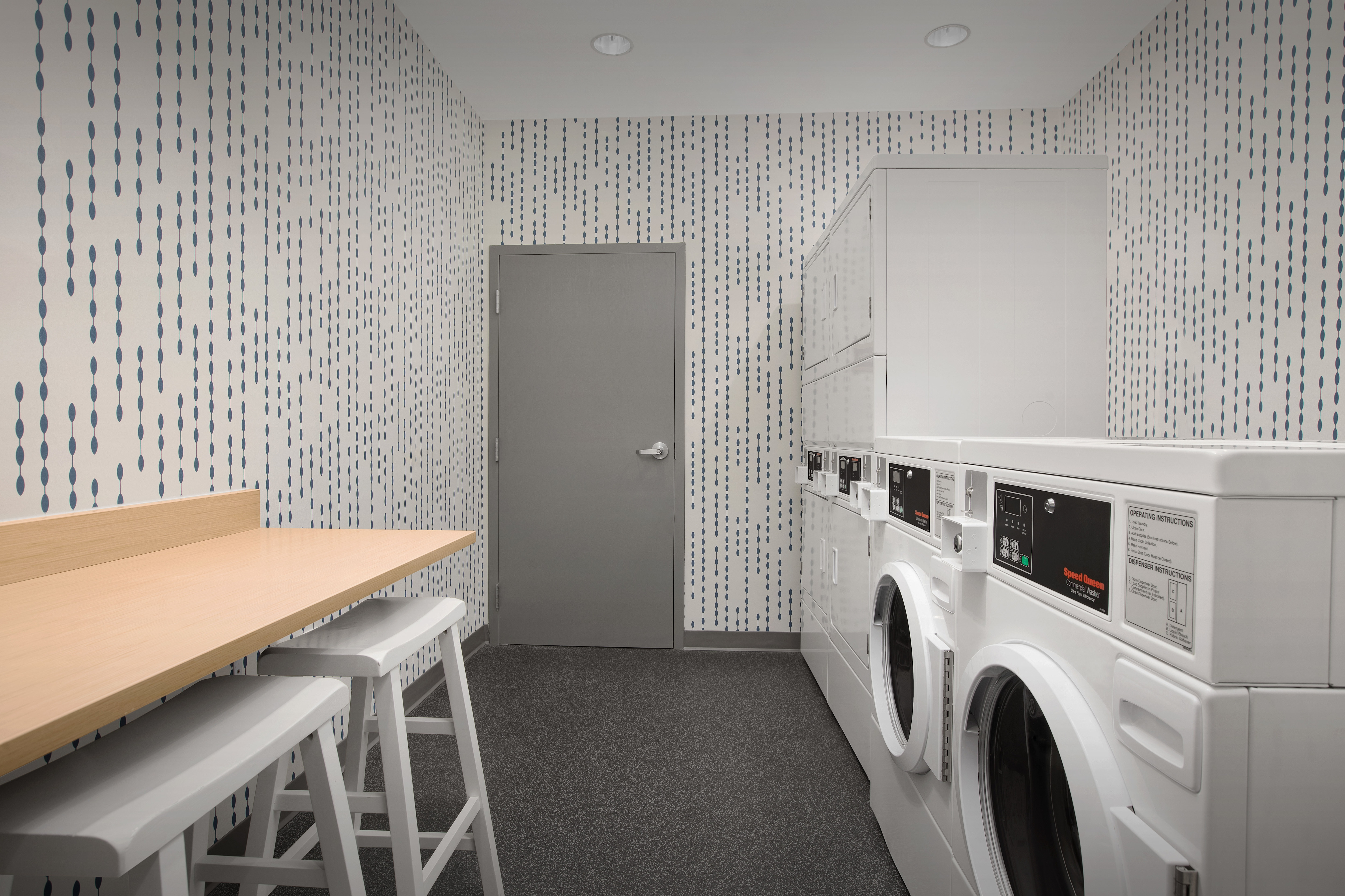 Guest Laundry Room with Washer and Dryers