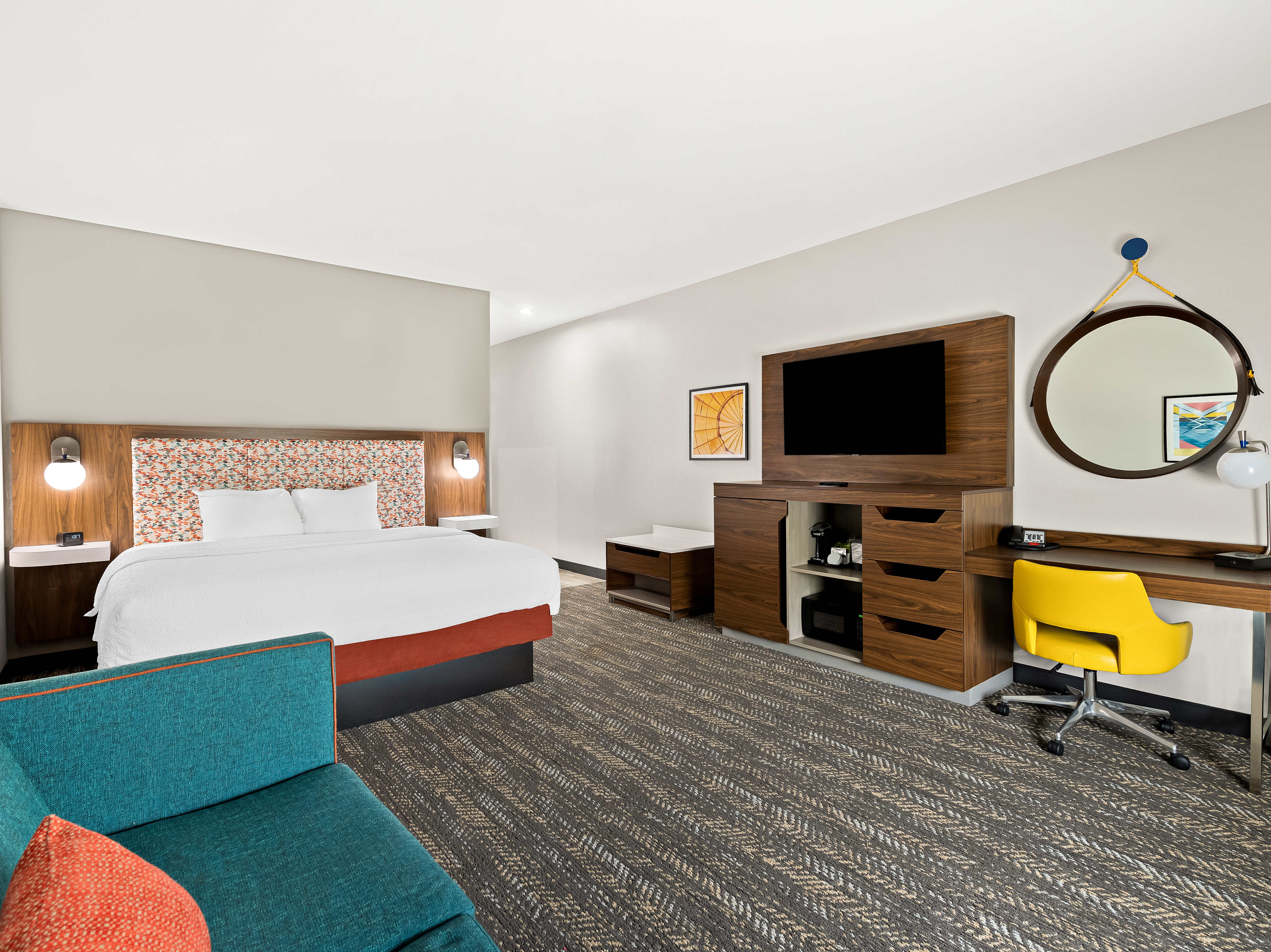 King Bedroom with TV Entertainment Section