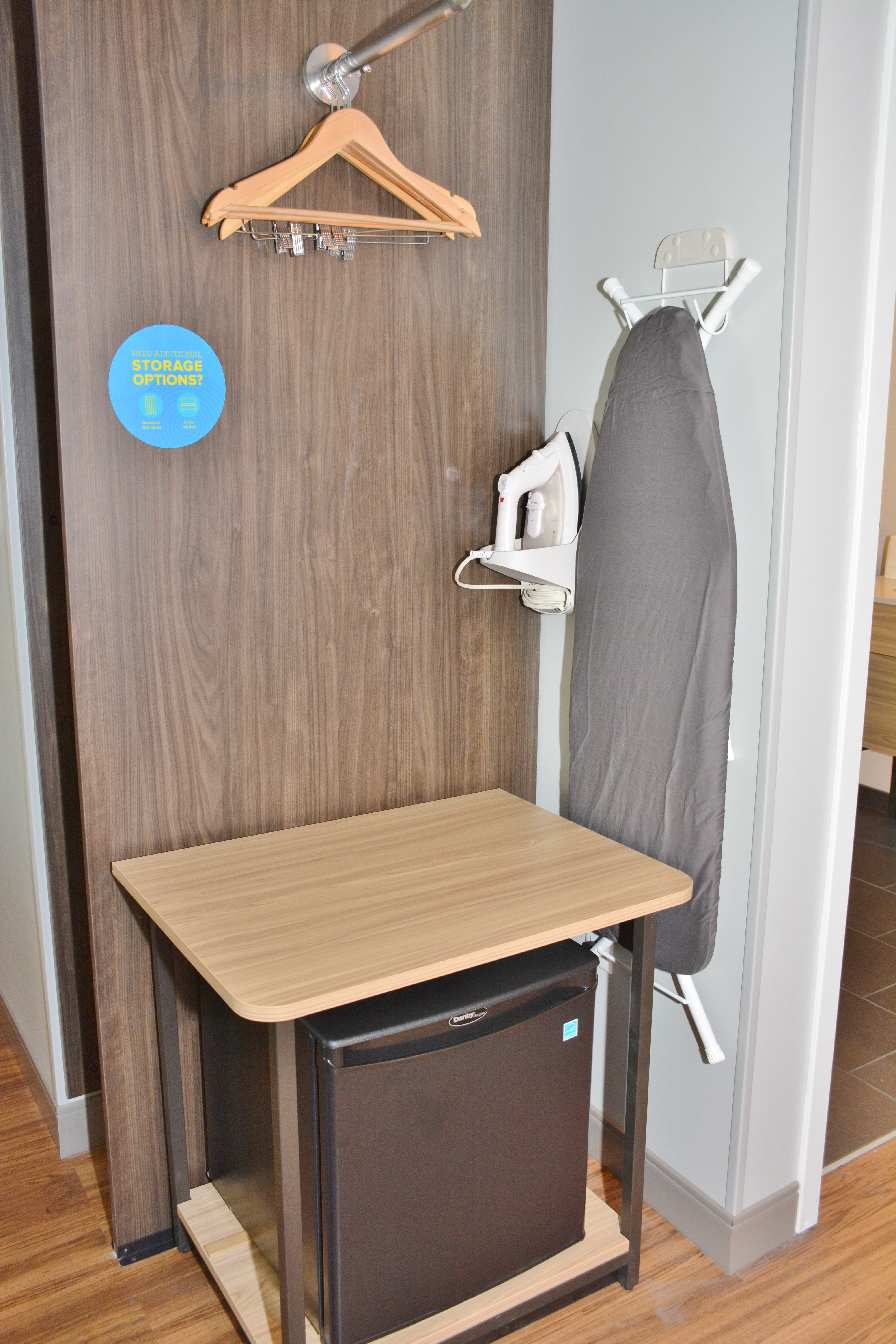 Ironing board and fridge