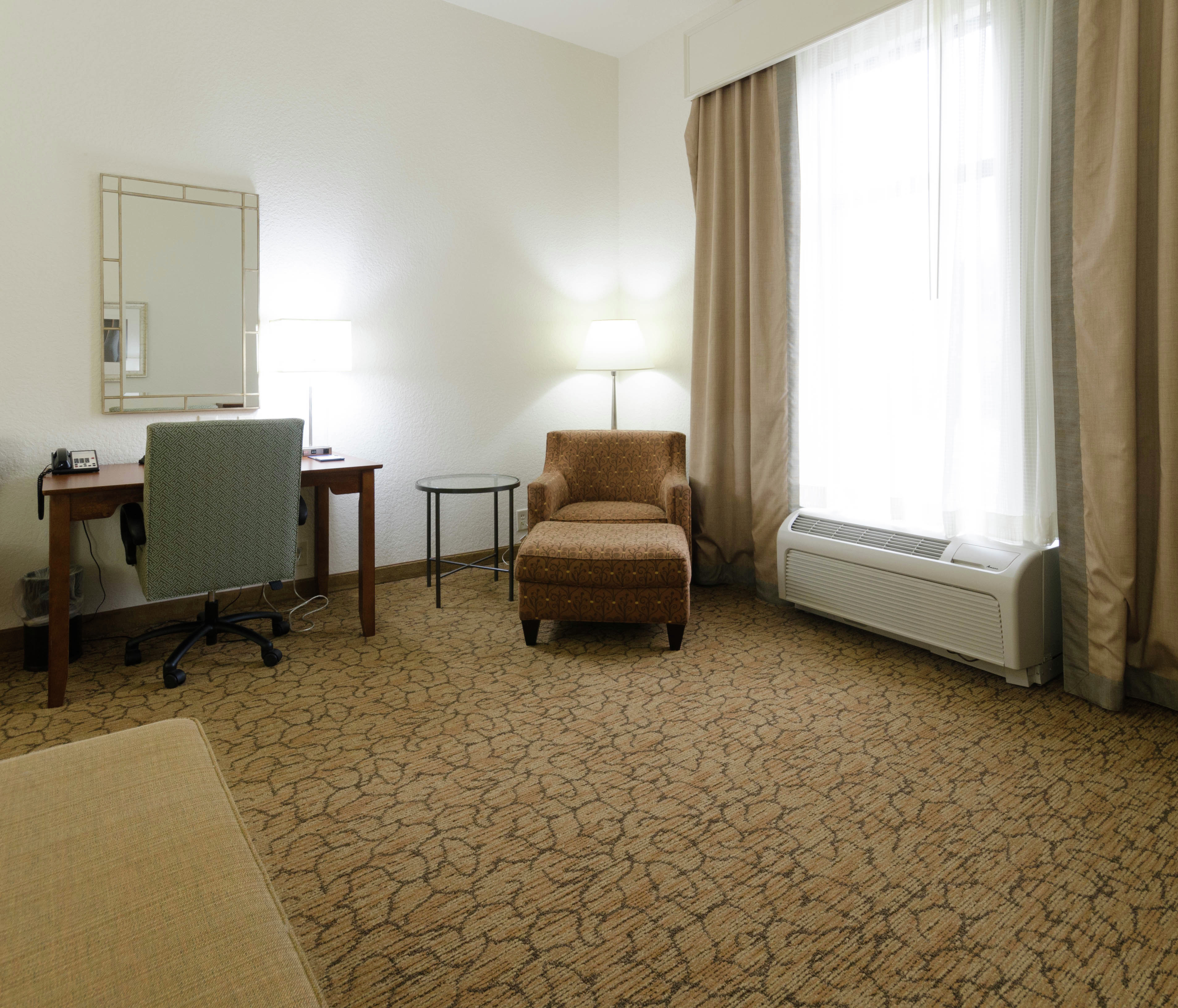 Work Desk and Lounge Chair with Ottoman
