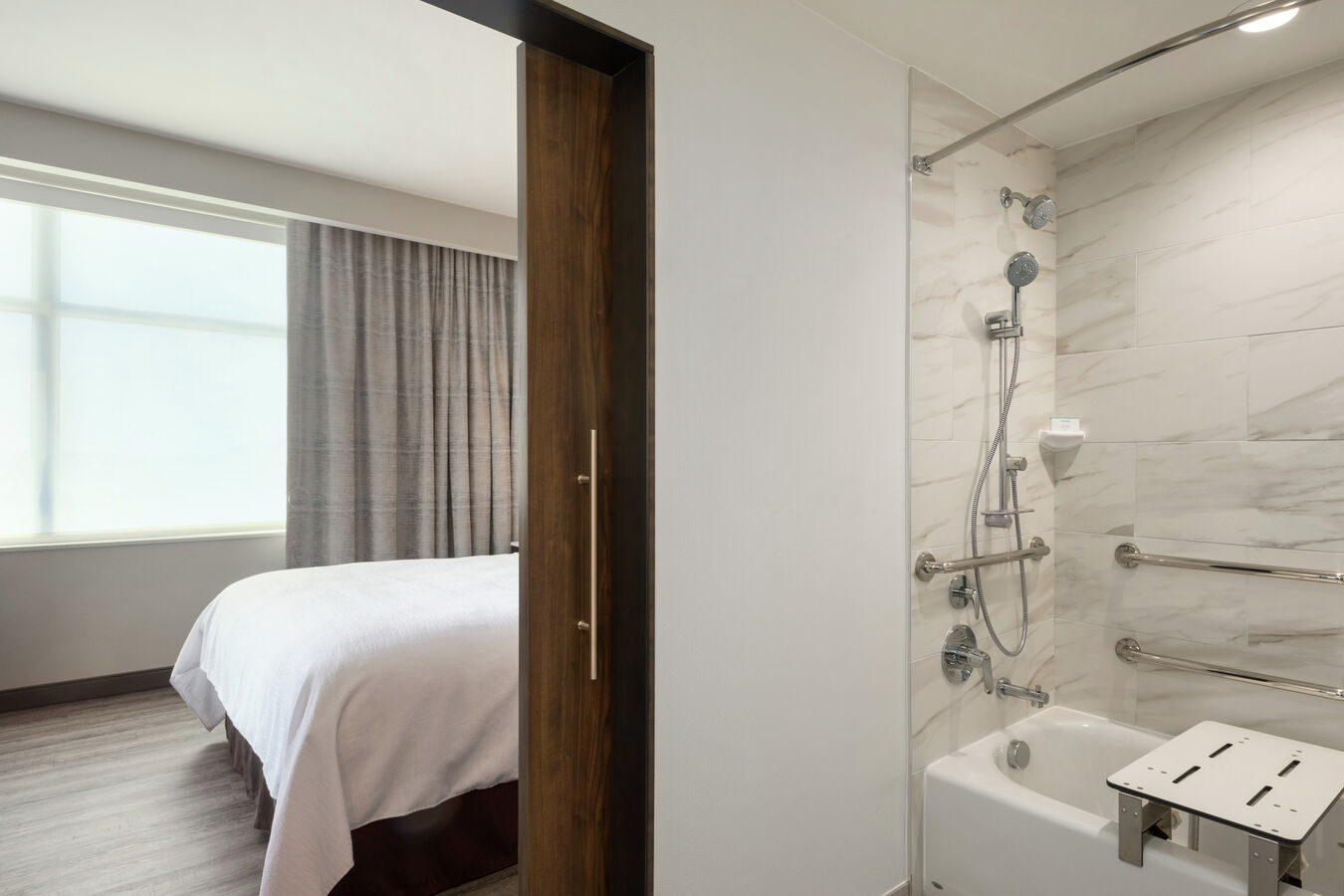 Accessible Suite Bathroom and Bedroom