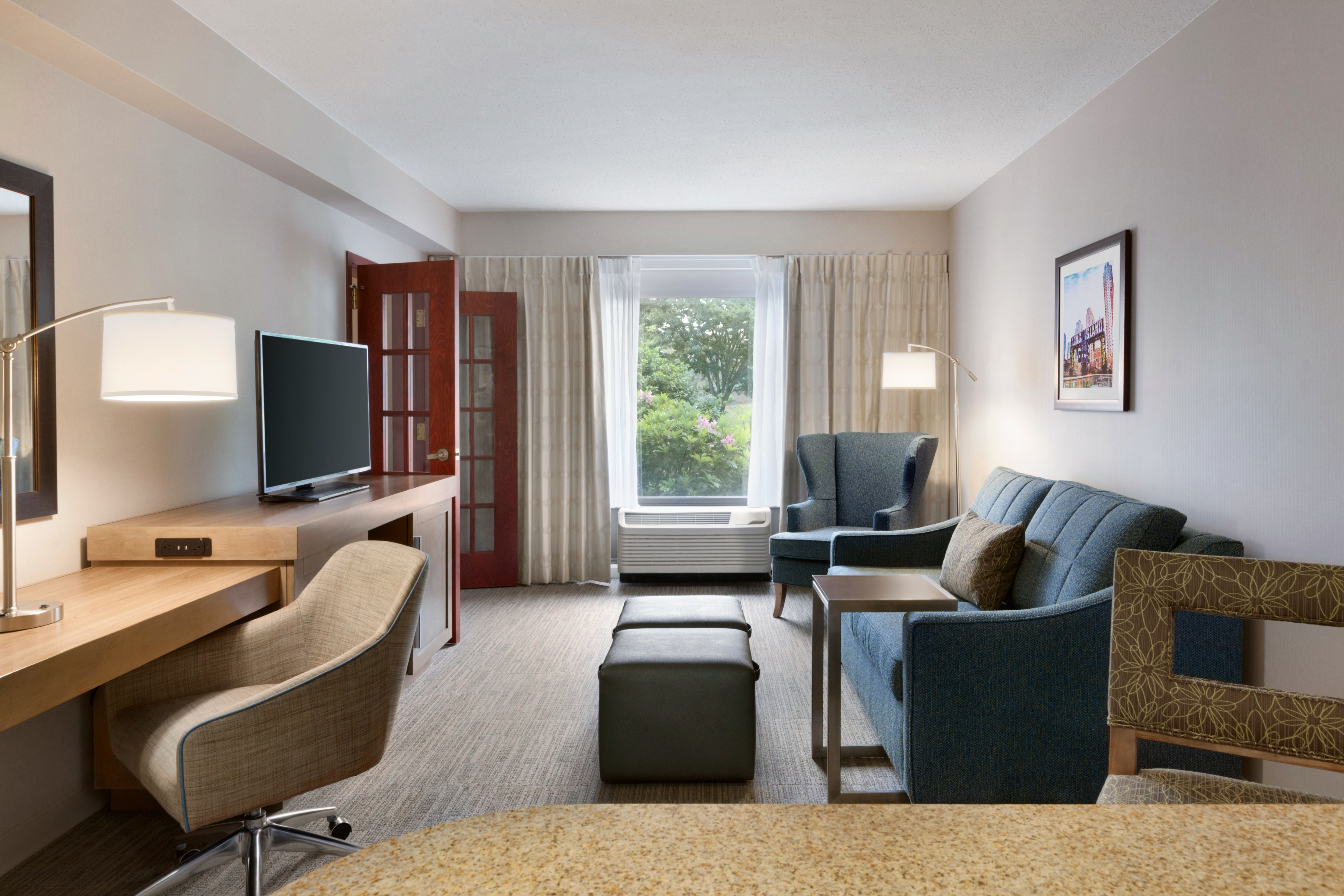 One Bedroom Suite Living Area with desk