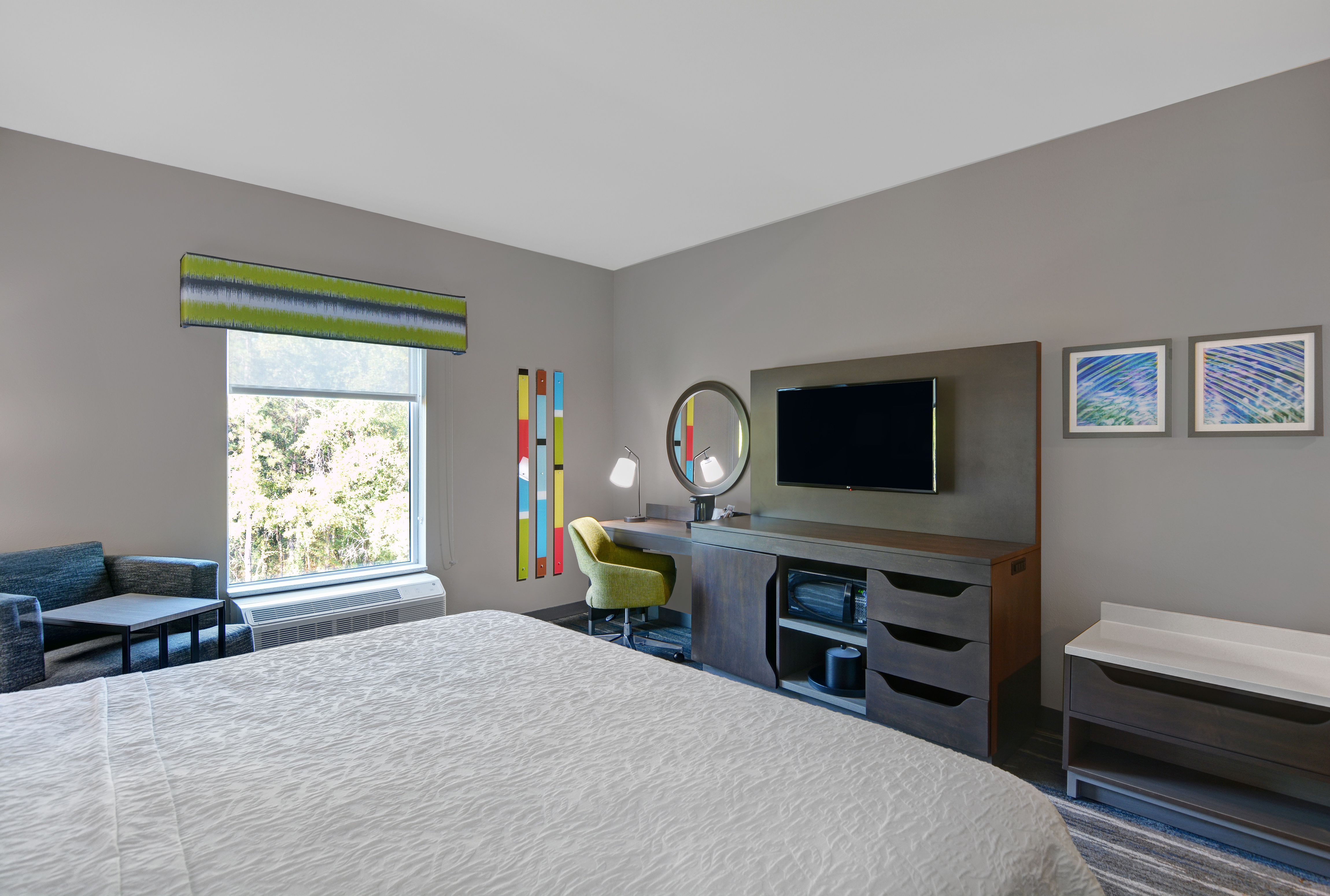 Guest Bedroom with Work Desk and HDTV
