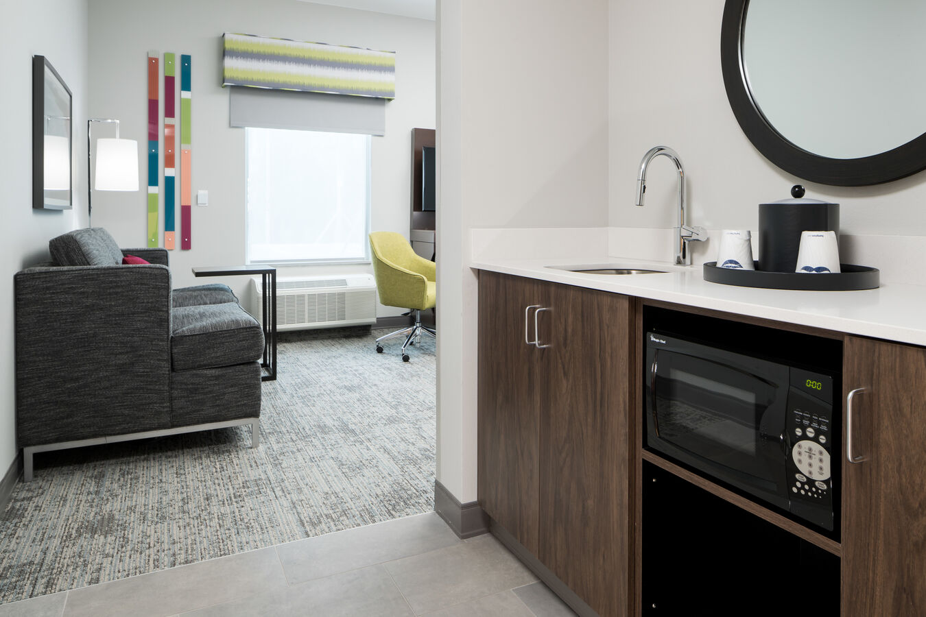 Wet Bar with Microwave in Hotel Room