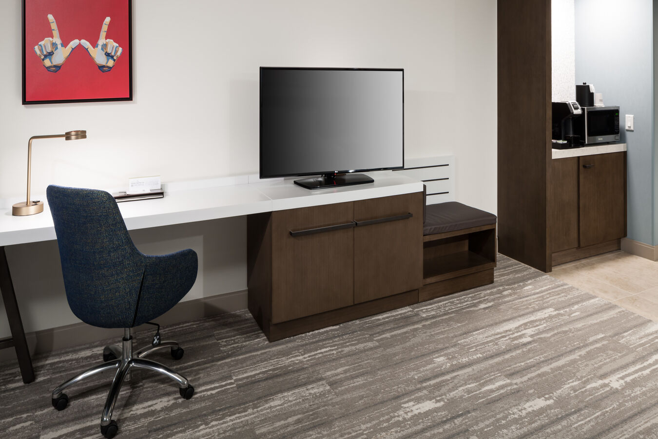 Work Desk TV Area