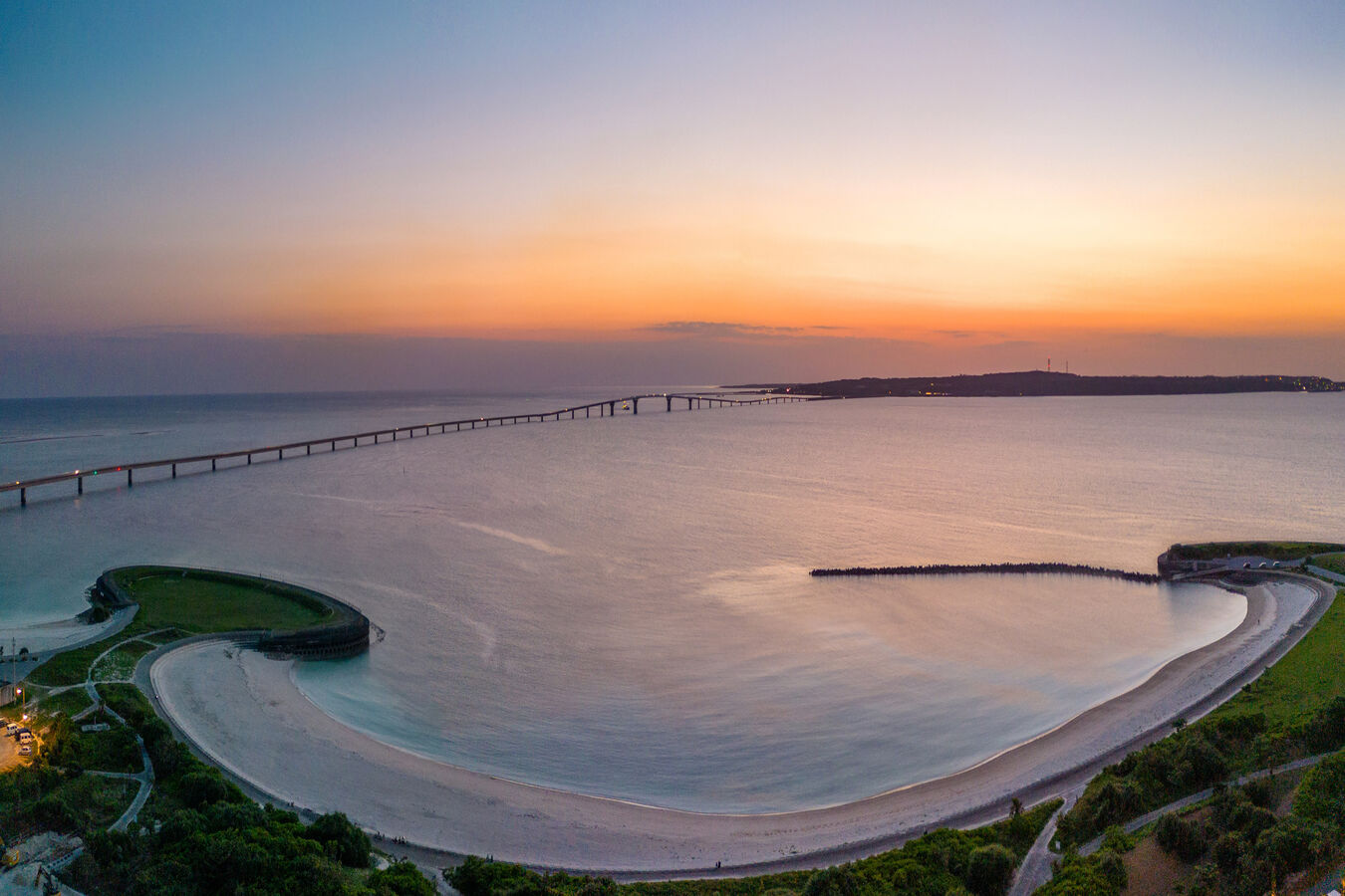 海灘景觀,夕陽西下
