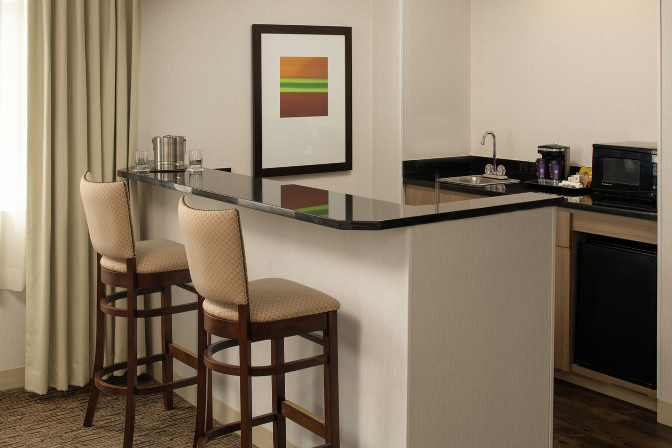Kitchenette in our 1 King Bed Junior Suite with Fireplace