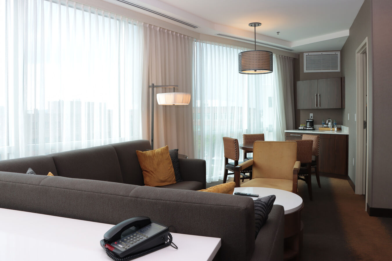 King Suite Lounge Area with Wet Bar