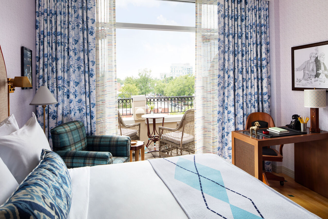 Suite Bedroom with Desk and Balcony