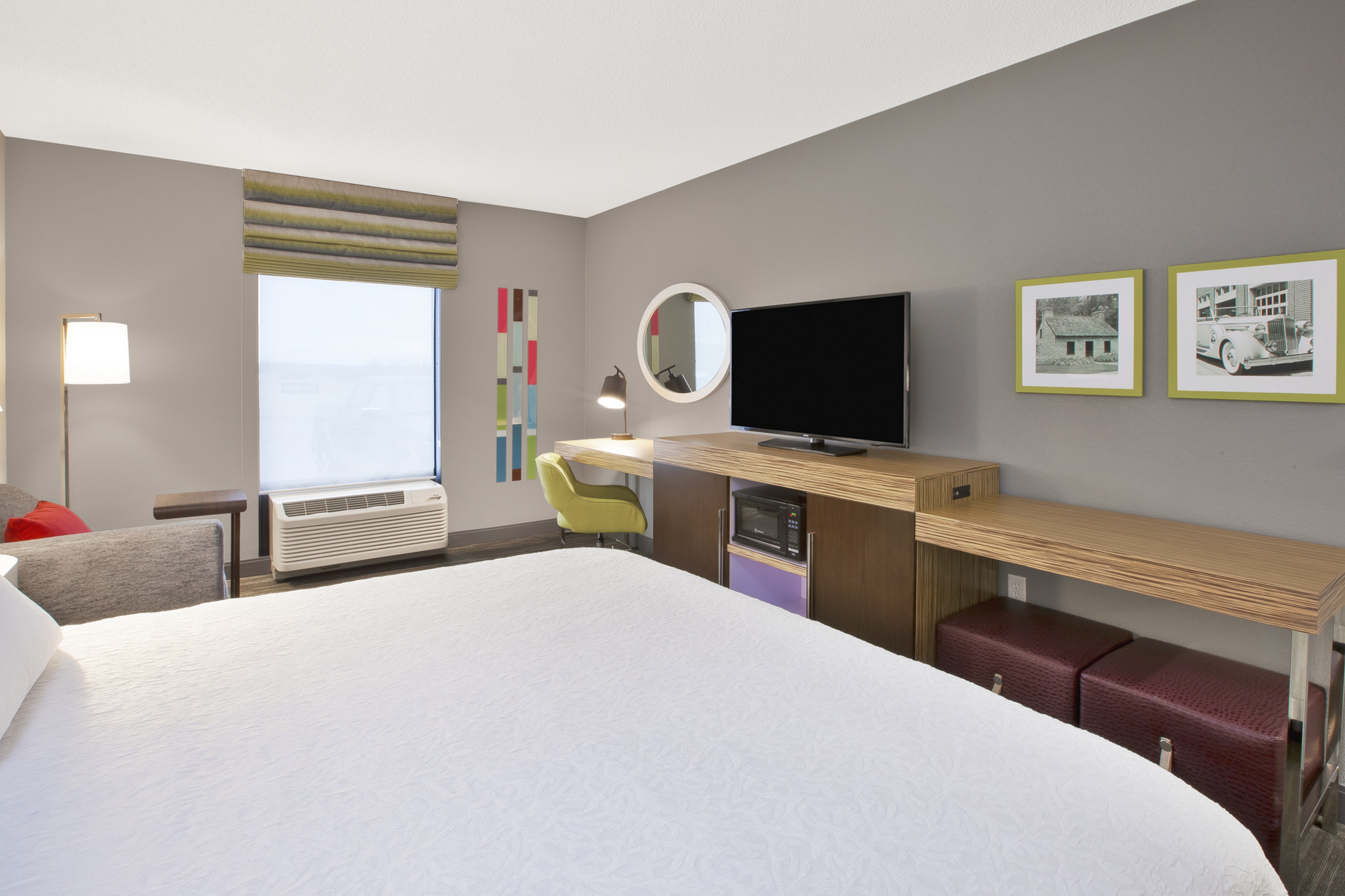 King Bed Study With King Bed, TV, Desk, and Chair