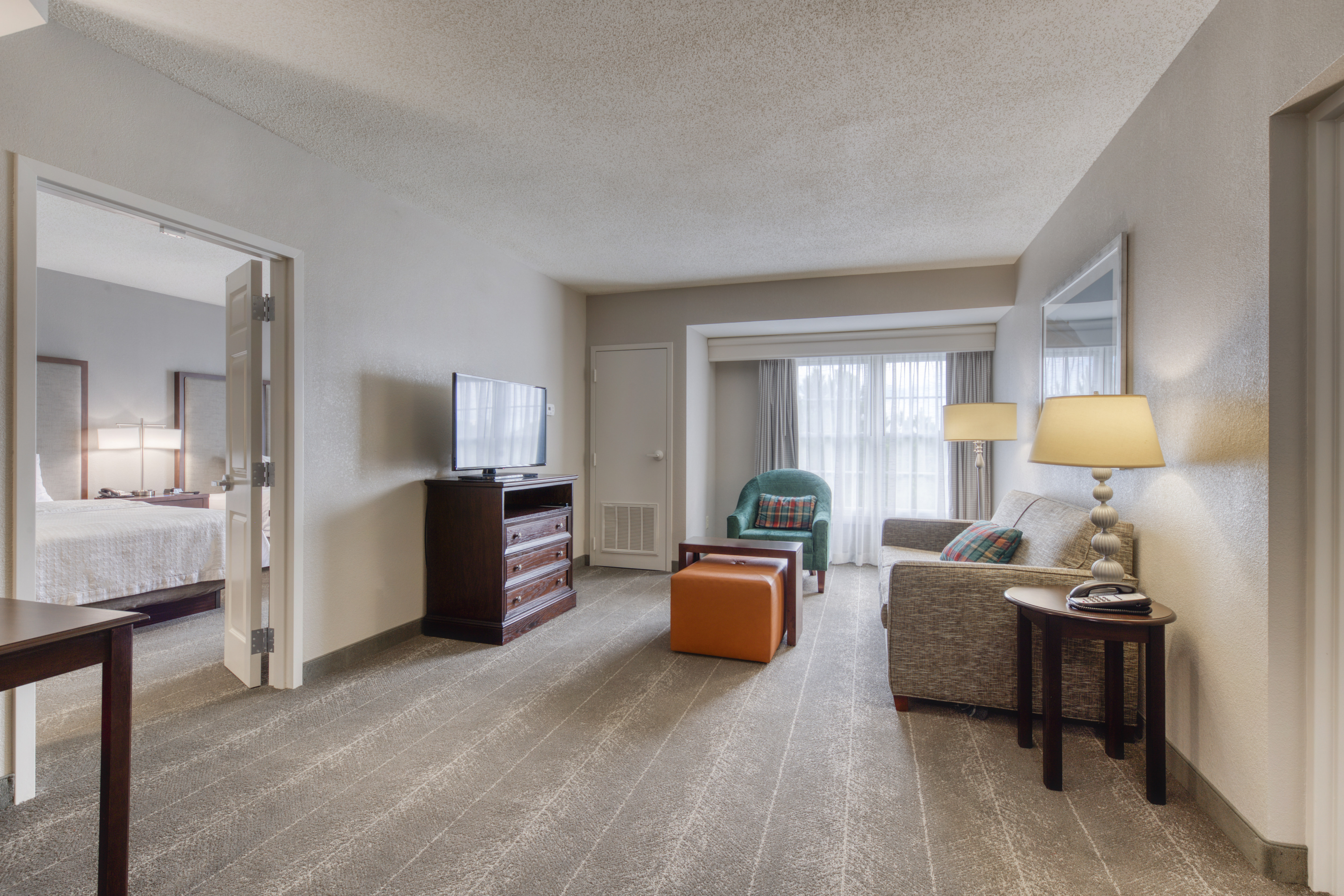 Overview of Suite Living Area and Partial View of Separate Bedroom