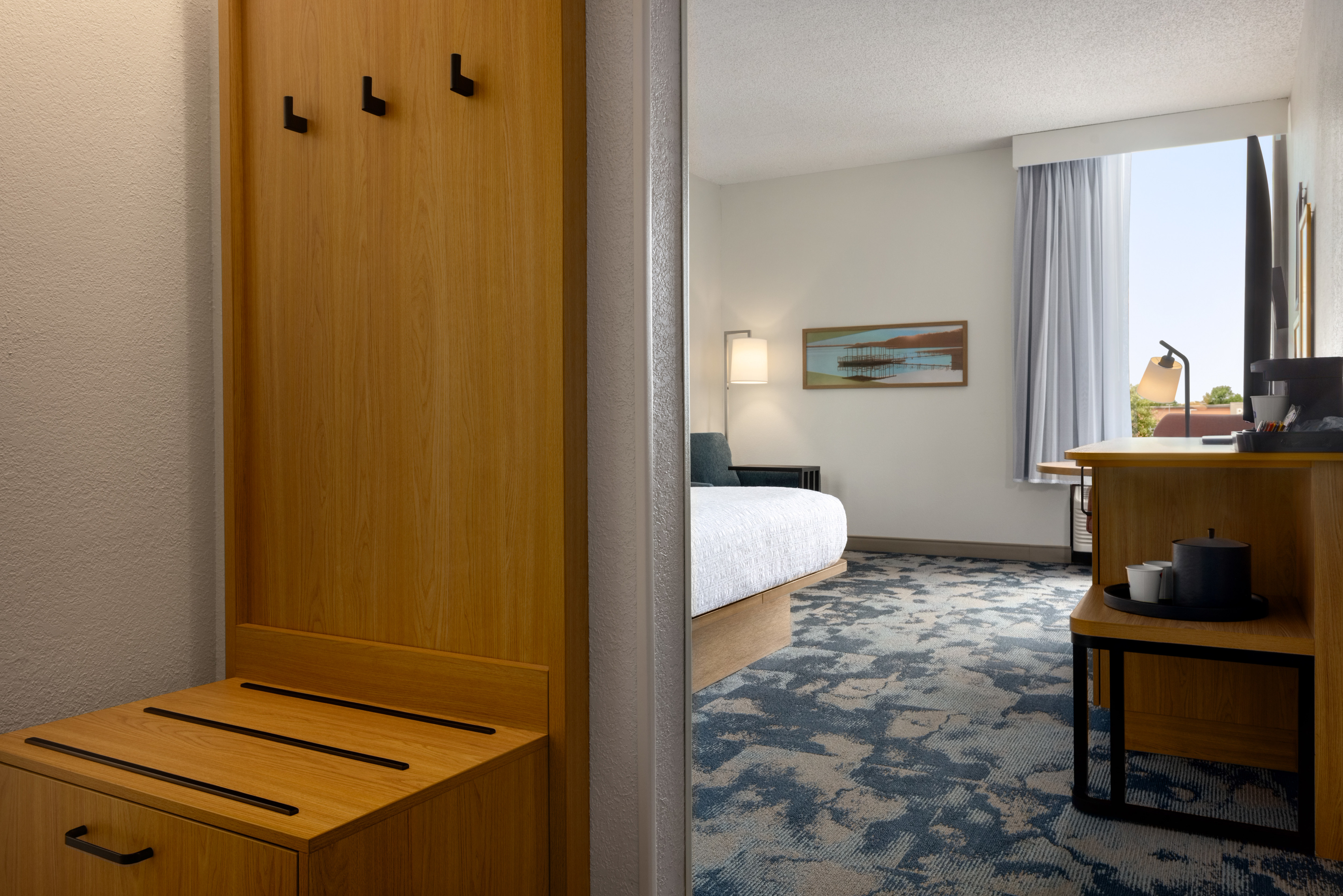 Spacious guest room entrance